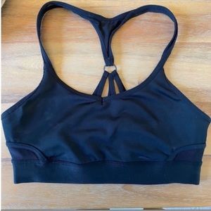 Women's Black Mesh Razorback Sports Bra Size Small